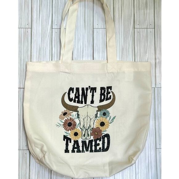 Can’t Be Tamed Country Tote Bag, Farmer’s Market Bag - Picture 1 of 2